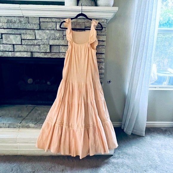 Free People Maxi Dress Size Small- Soft Peace Color Tiered Maxi Dress - Picture 5 of 13